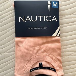 Nautica Ladies Thermal 2PC Set, Peach, Sz Med